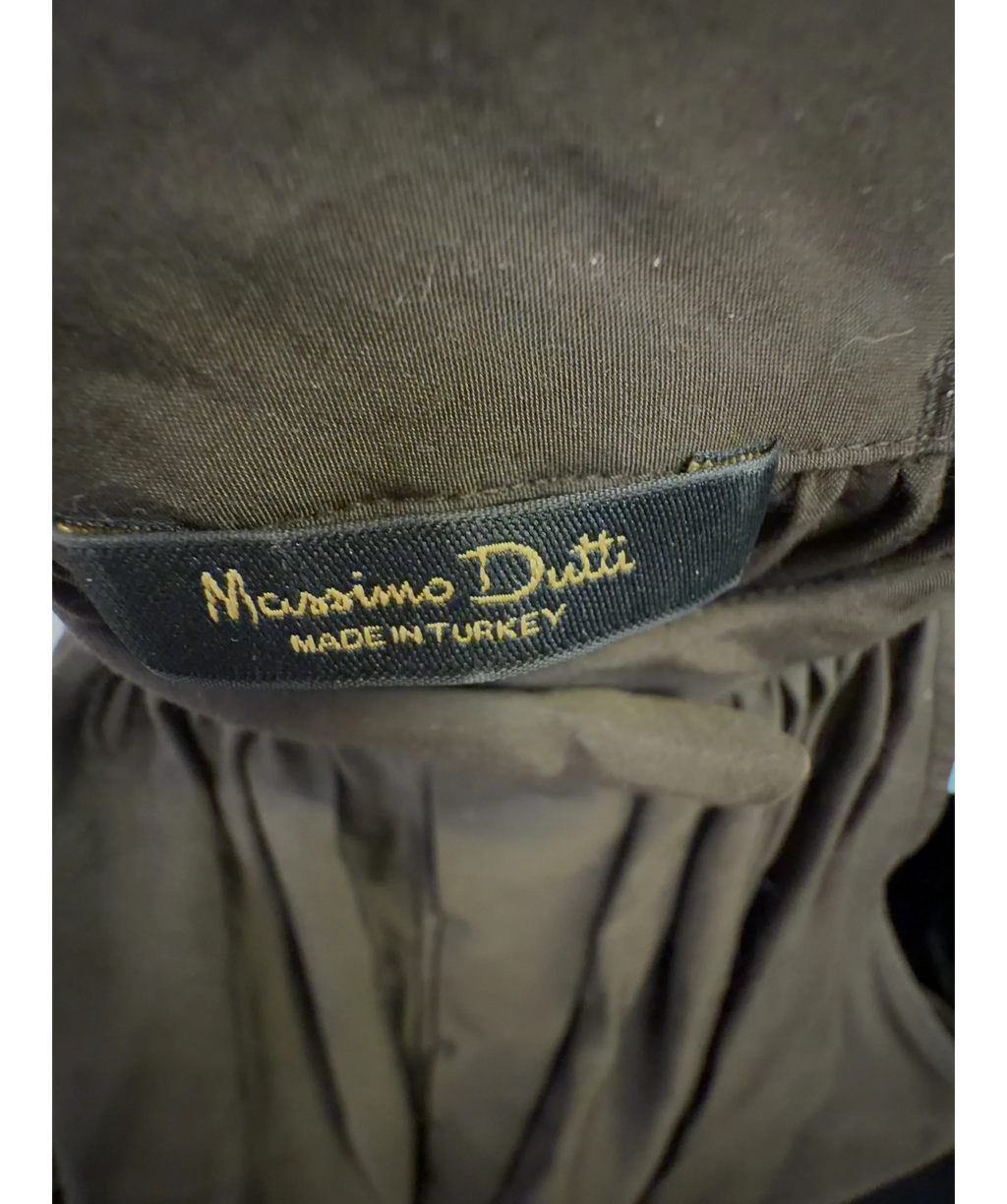 Massimo Dutti Brown halter maxi dress, size UK S — detail