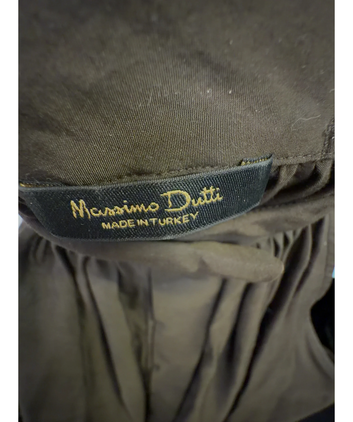 Massimo Dutti Brown halter maxi dress, size UK S — detail