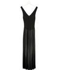 ZARA Black black contrast long dress, size UK S — front