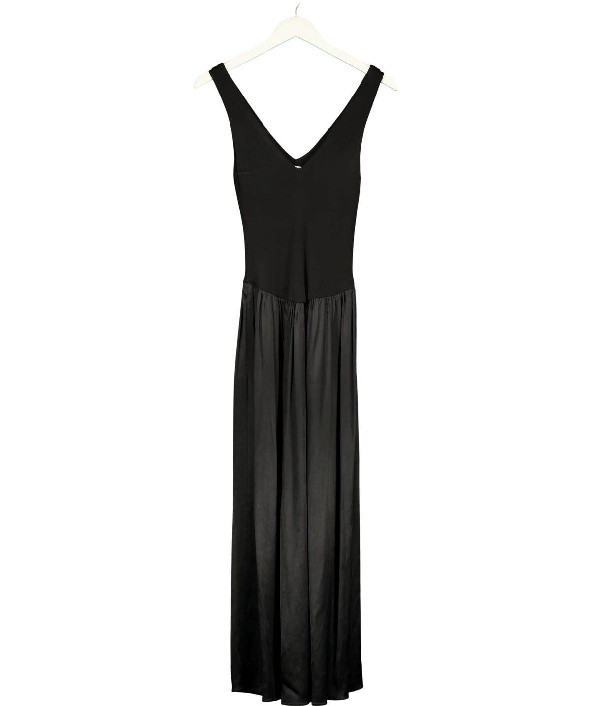 ZARA Black black contrast long dress, size UK S — front