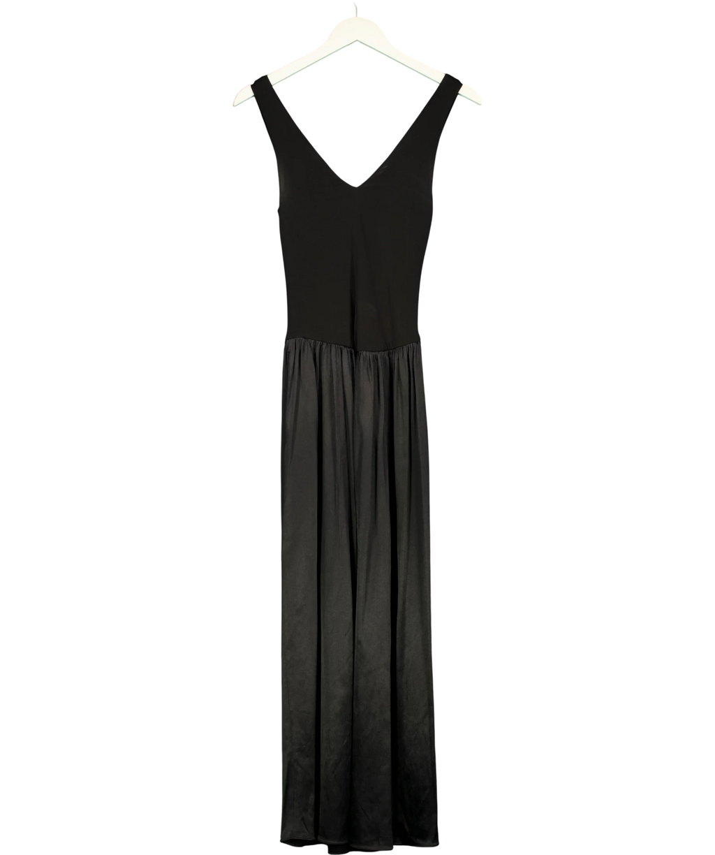 ZARA Black black contrast long dress, size UK S — back