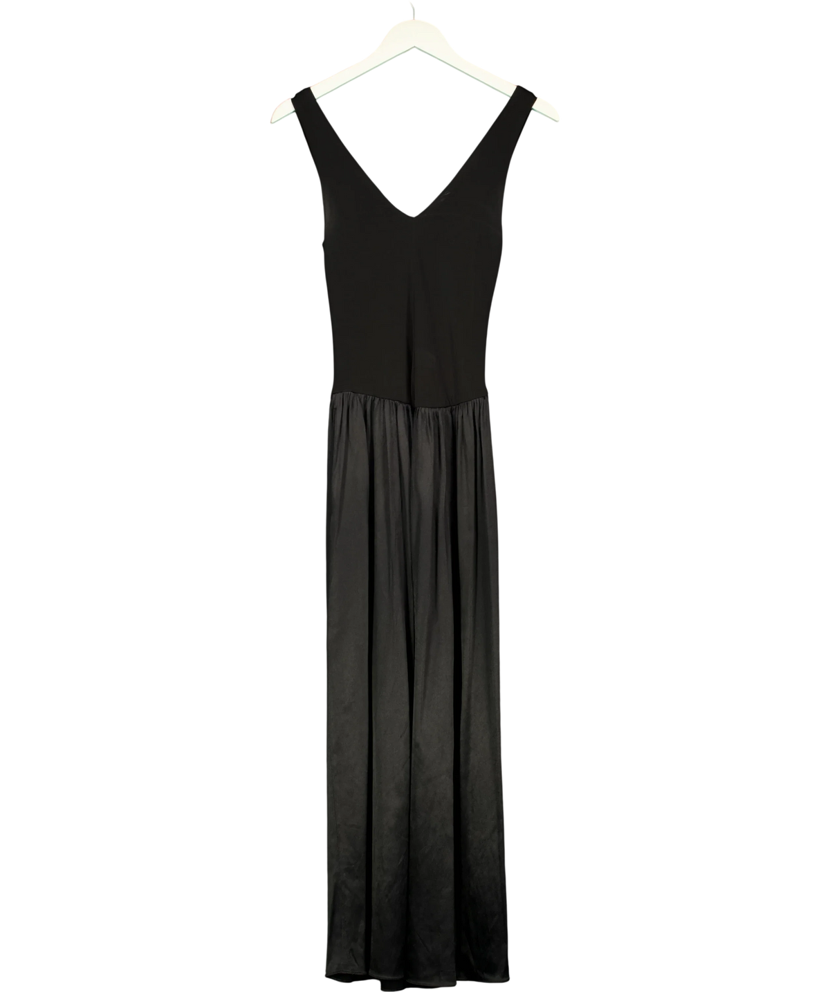 ZARA Black black contrast long dress, size UK S — back