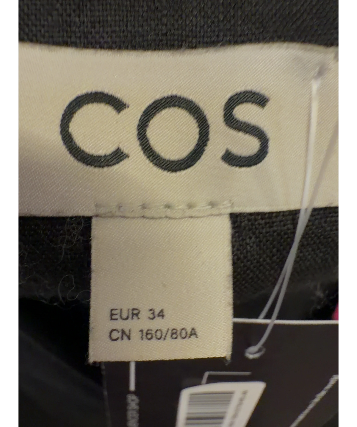 cos Black Colour, size UK 6 — care label