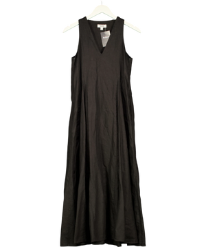 COS Black PLEATED COTTON-LINEN MAXI DRESS UK 6