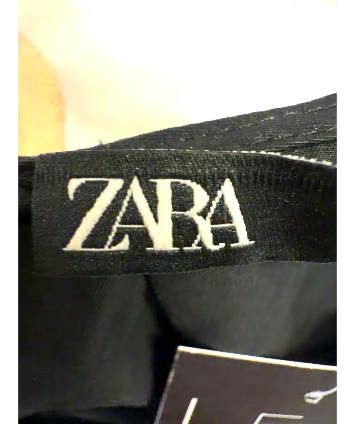 ZARA Black V-neck sleeveless midi dress, size UK S — detail