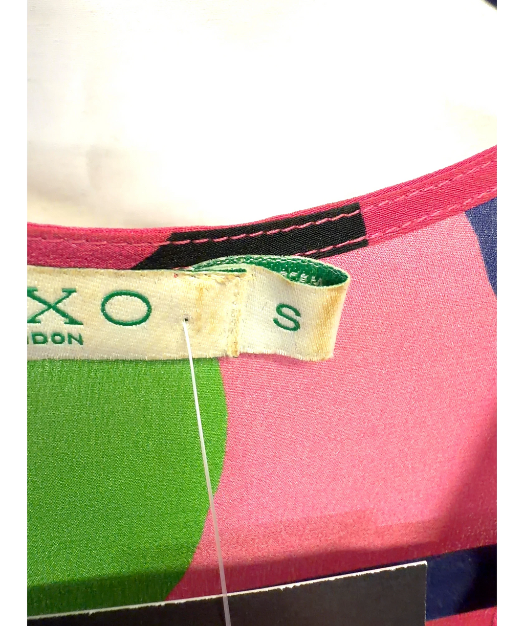 Rixo Pink Skylar Midi Dress, size UK S — care label