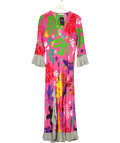 Rixo Pink Skylar Midi Dress, size UK S — front