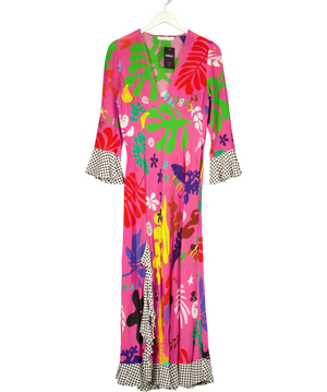 Rixo Skylar Midi Dress Pink UK S