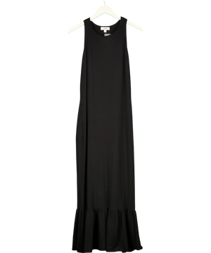 COS Knitted Ruffled-Hem Midi Dress Black UK M