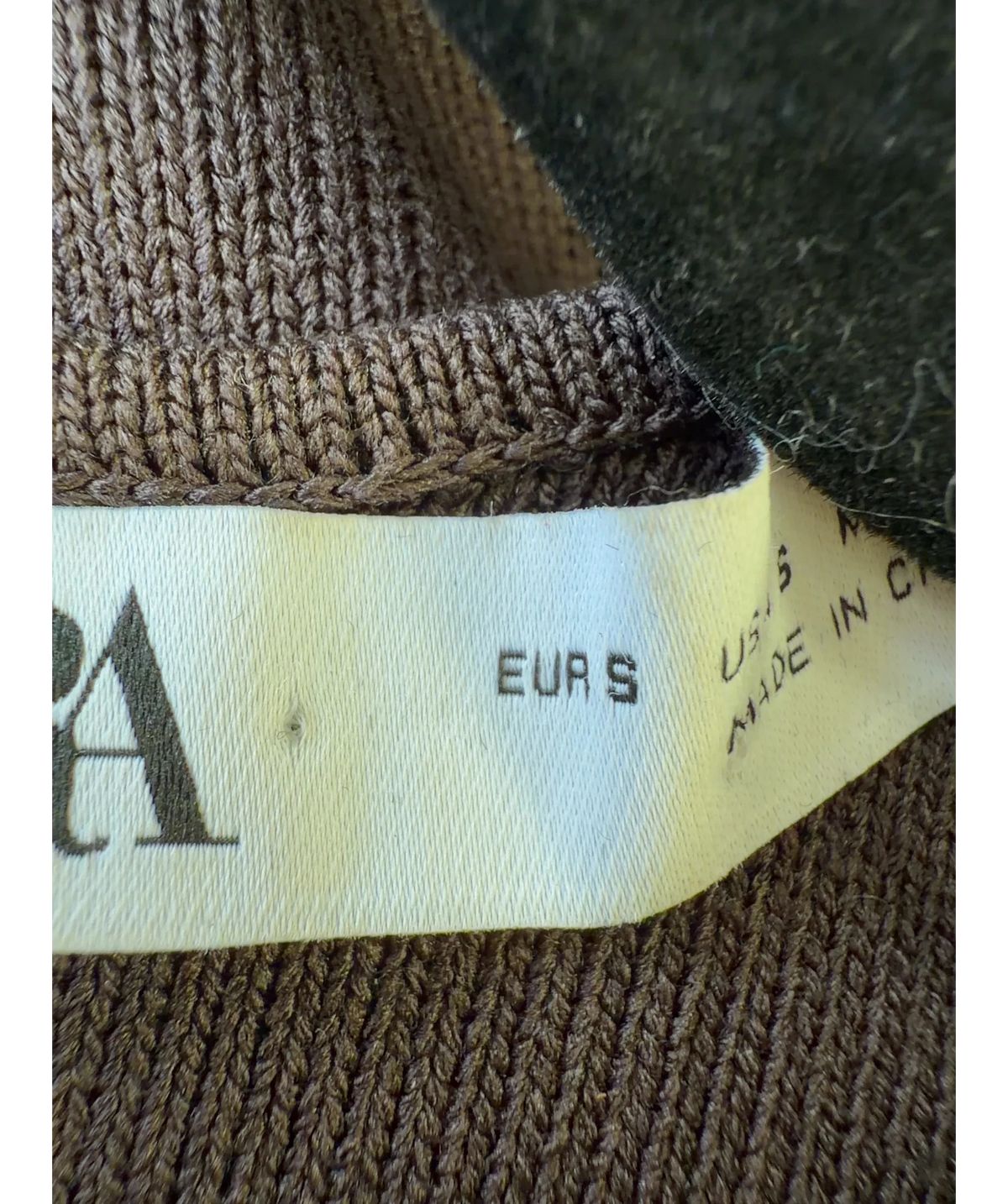 ZARA Brown Brown Knit Pleated Midi Dress, size UK S — care label