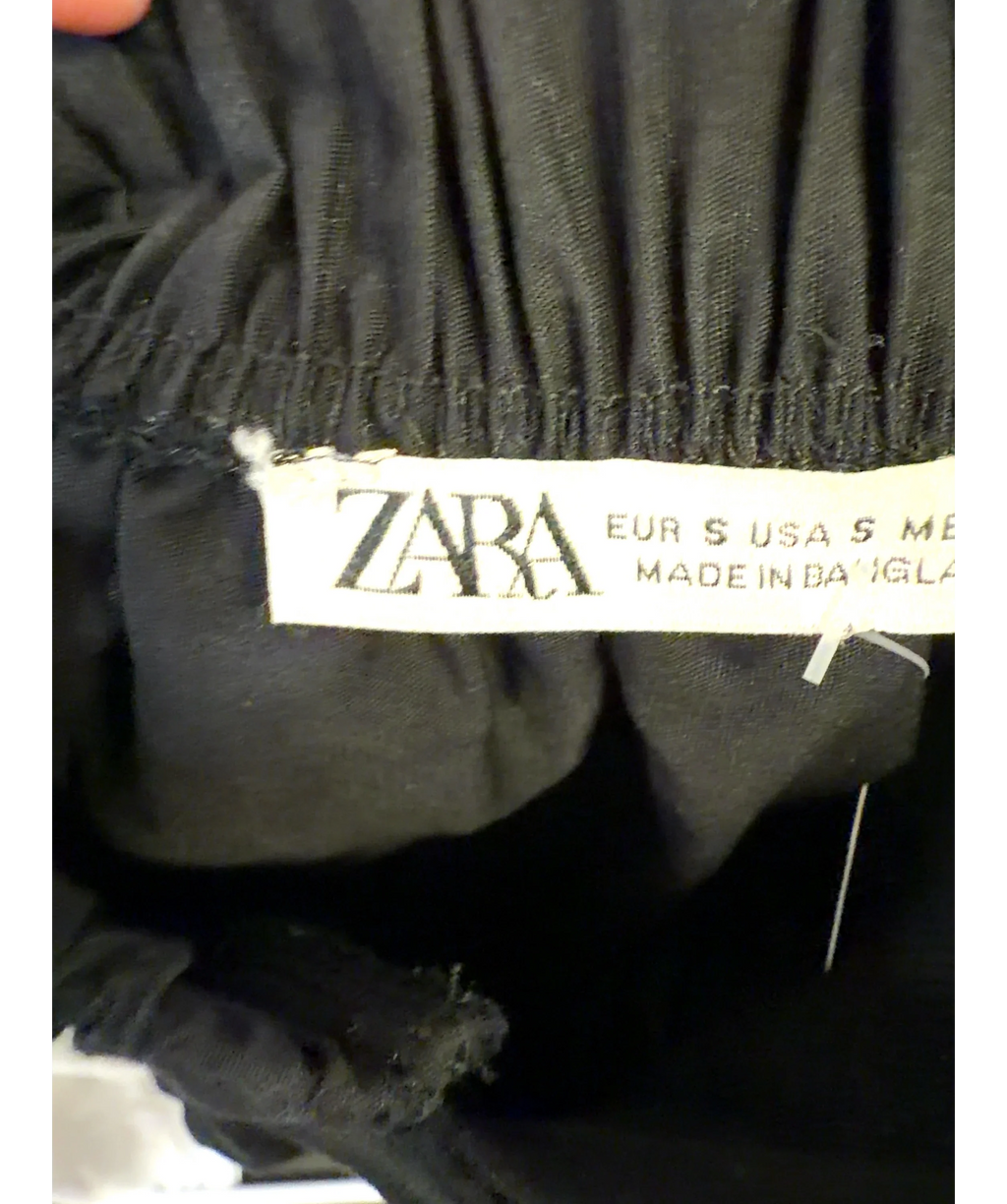 ZARA Black Long Tiered Dress, size UK S — care label