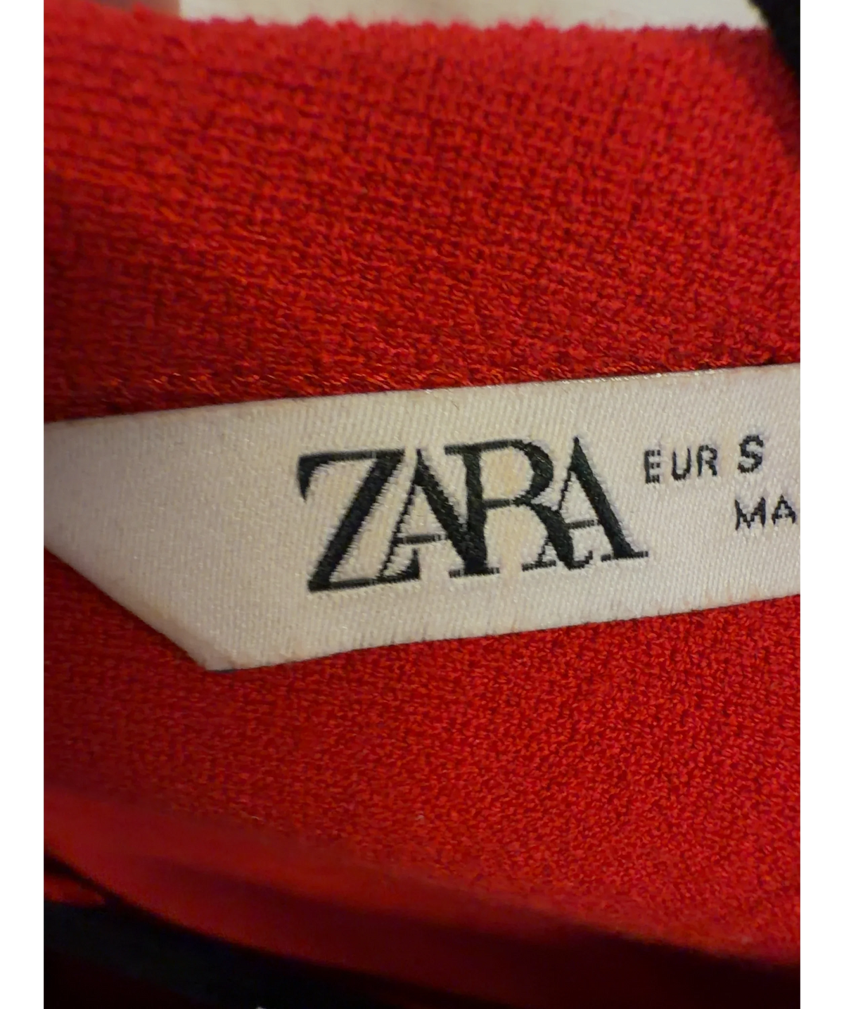 ZARA Red Colour, size UK S — care label