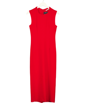 Zara Red Sleeveless Midi Dress UK S