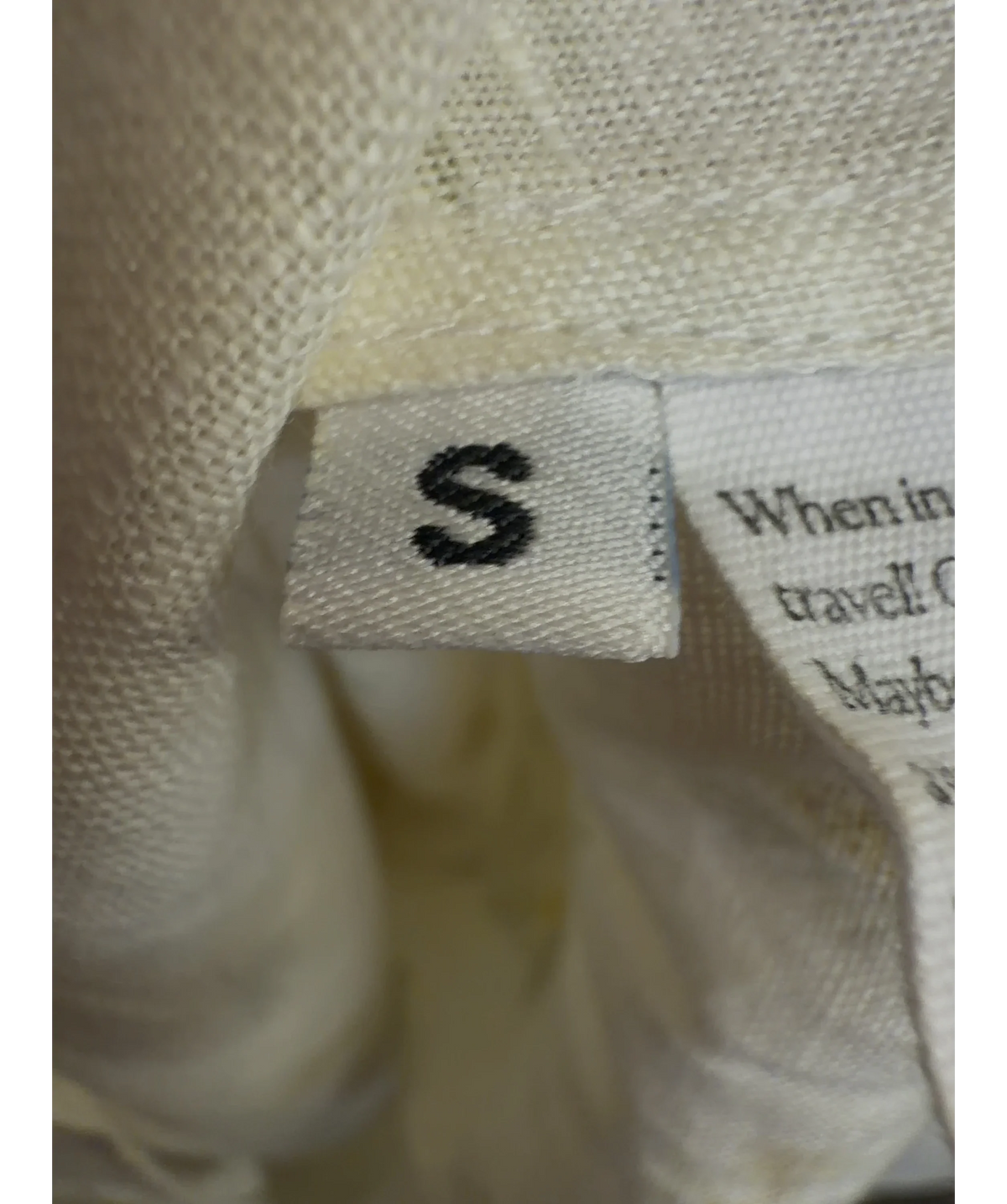 Sleeper Cream Atlanta Linen Midi Dress, size UK S — care label