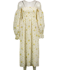 Sleeper Cream Atlanta Linen Midi Dress, size UK S — front