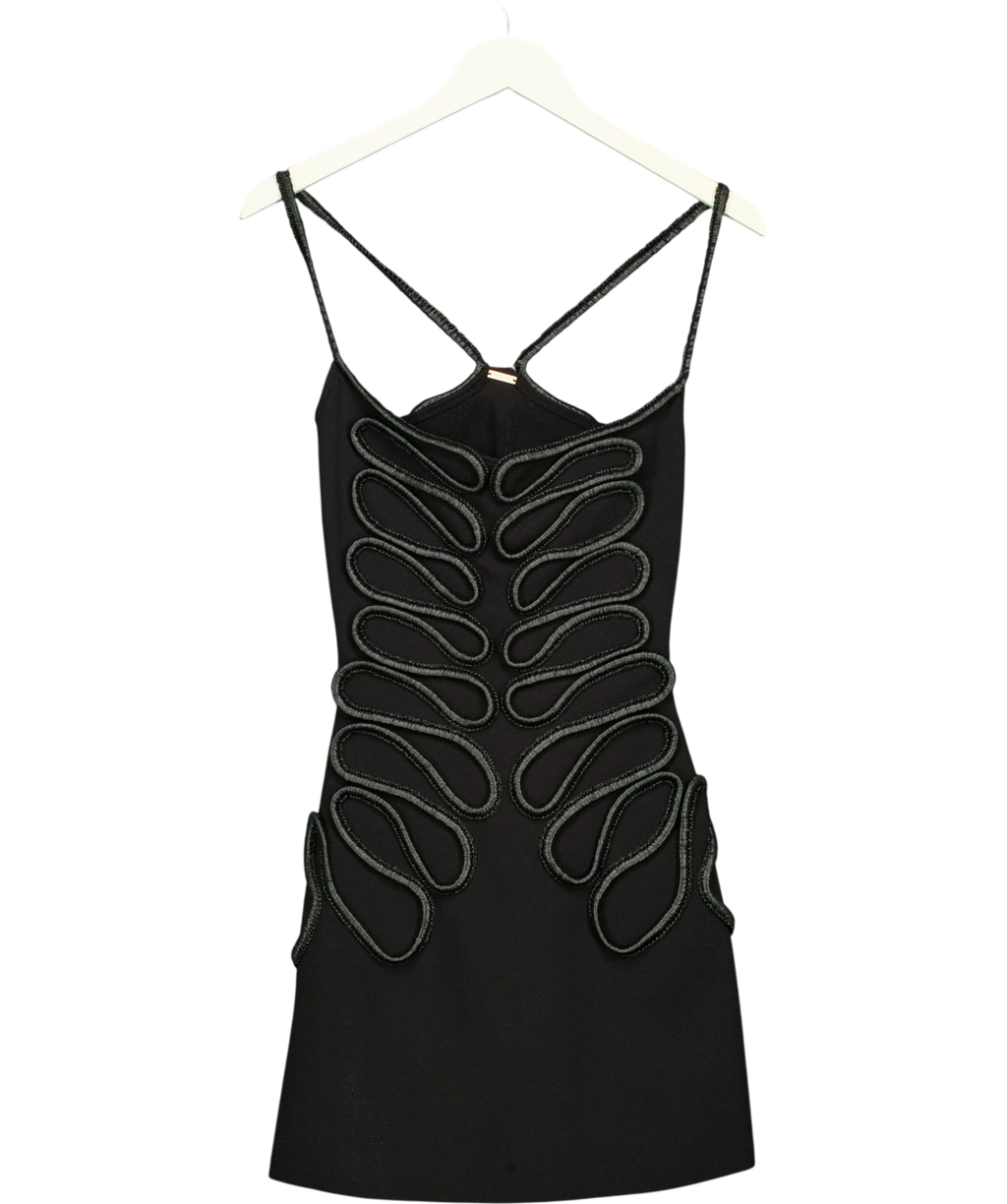 Cult Gaia Black Aimee Knit Dress, size UK XS — front