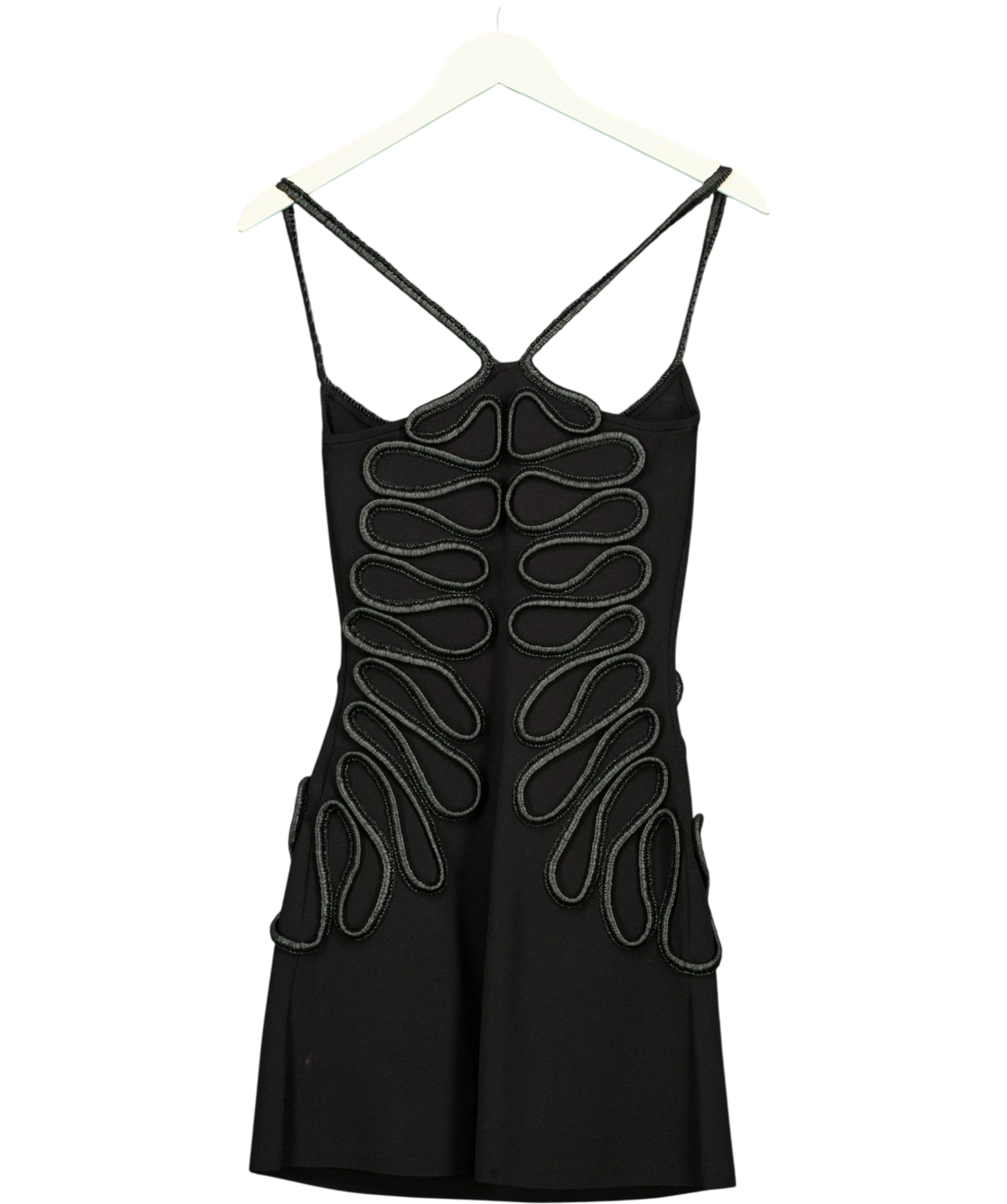 Cult Gaia Black Aimee Knit Dress, size UK XS — back