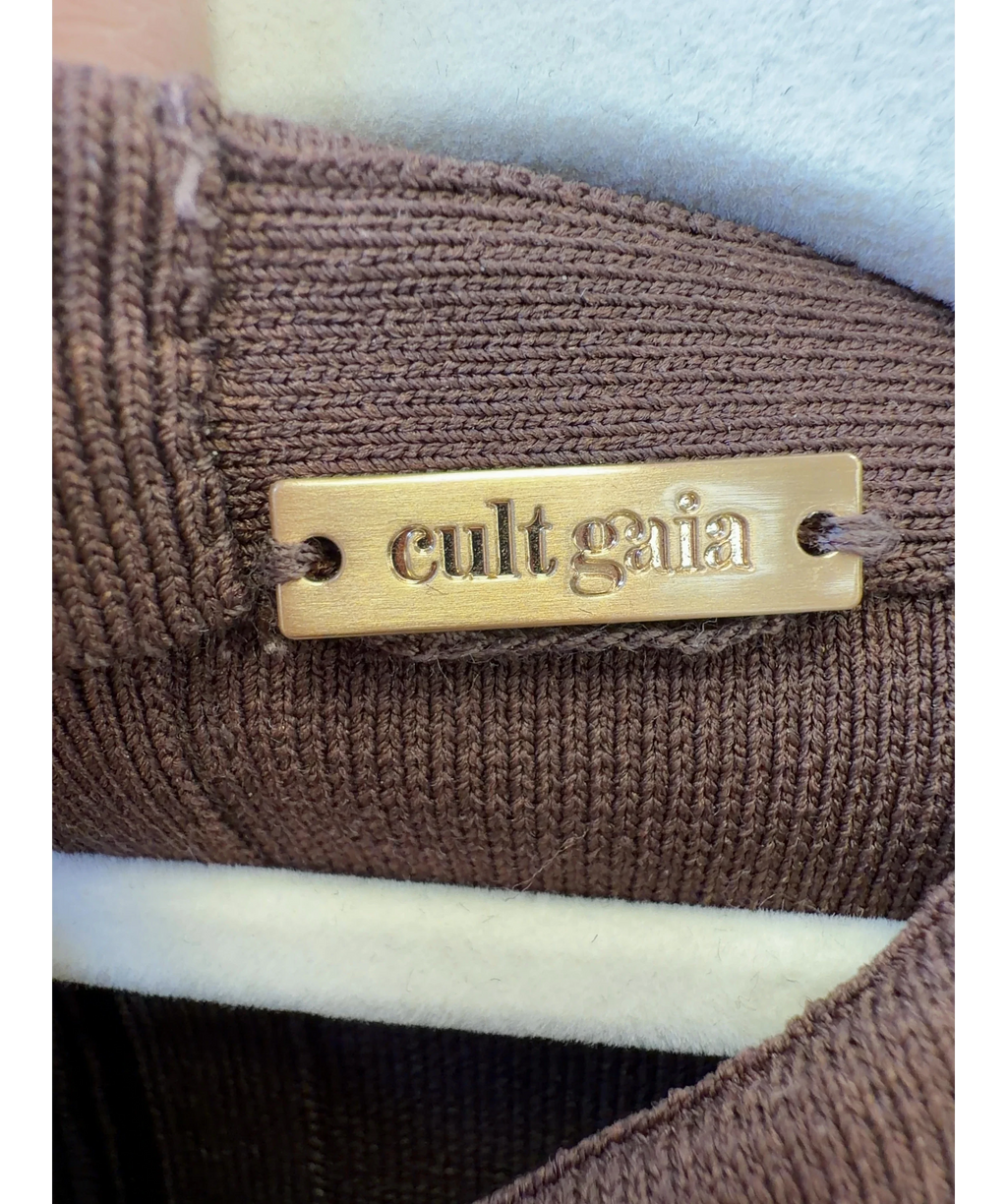 Cult Gaia Brown Lillie Knit Dress, size UK XS — detail