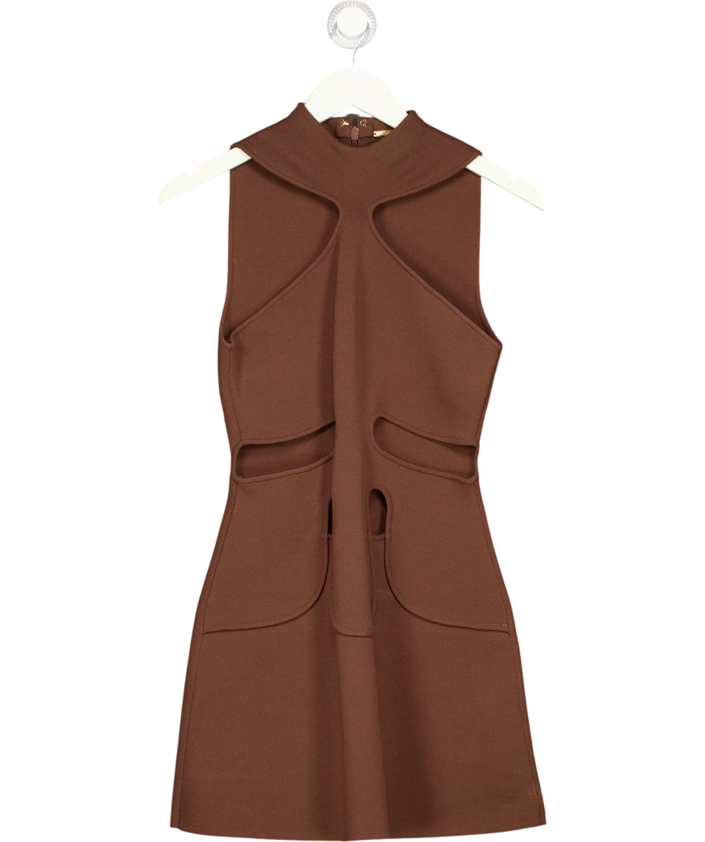 Cult Gaia Brown Lillie Knit Dress, size UK XS — front