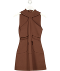 Cult Gaia Brown Lillie Knit Dress, size UK XS — front