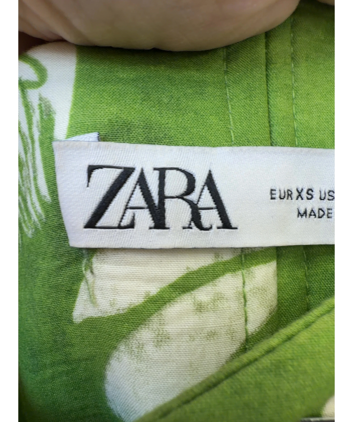 ZARA Green Colour, size UK XS — detail