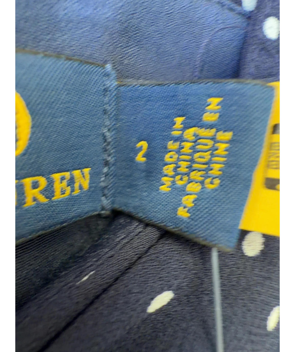Polo Ralph Lauren navy Colour, size UK 4 — care label