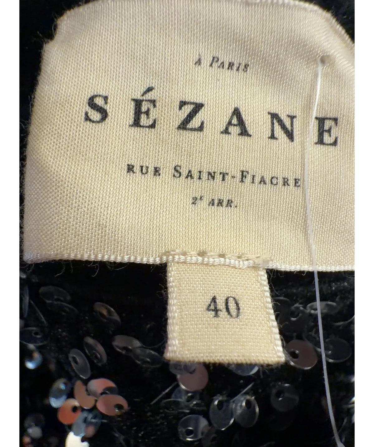 Sézane Black Colour, size UK 12 — care label