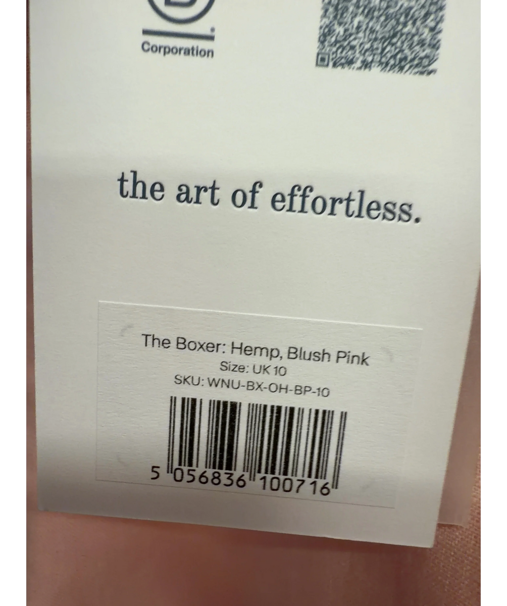 With Nothing Underneath Pink The Boxer, size UK 10 — label