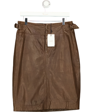 Isabel Marant Jupe Bertille Brown Leather Skirt UK 12