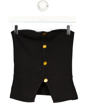 ZARA Strapless  Black And Metallic Corset Top UK M