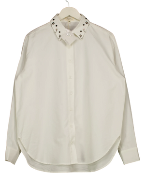 Ghospell Relaxed-Fit Eyelet detail white Shirt UK M
