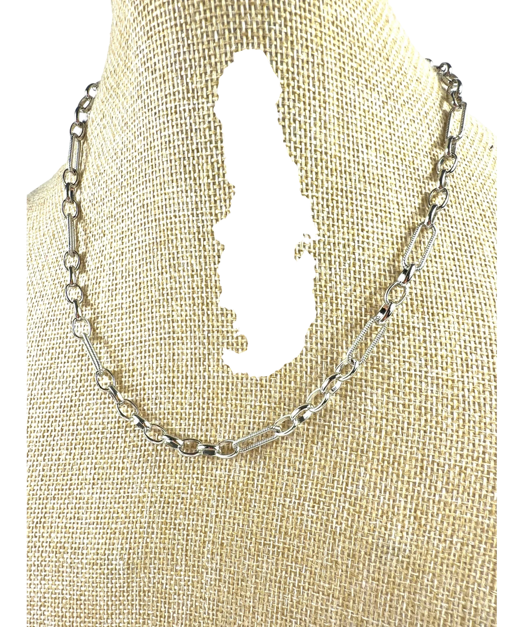hot diamonds silver Multi-link Paperclip Chain — back