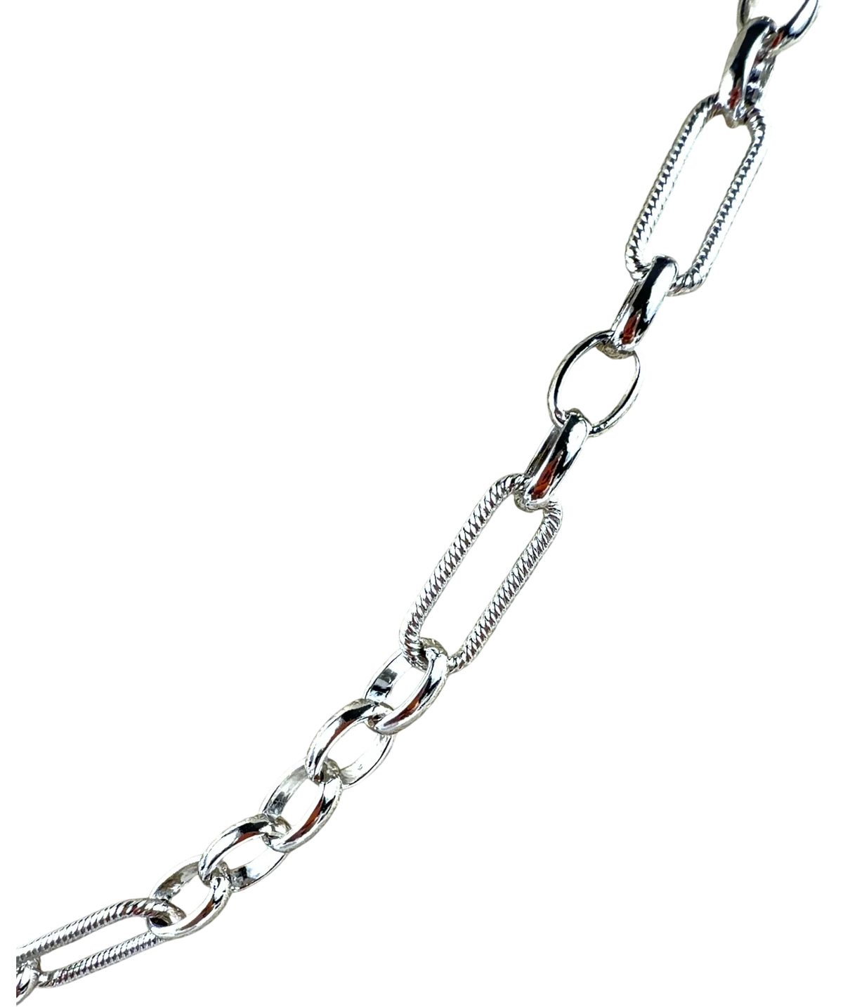 hot diamonds silver Multi-link Paperclip Chain — fabric detail