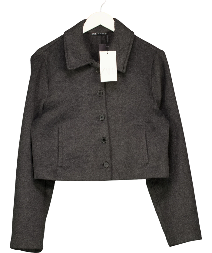 Zara Grey Cropped Jacket UK L
