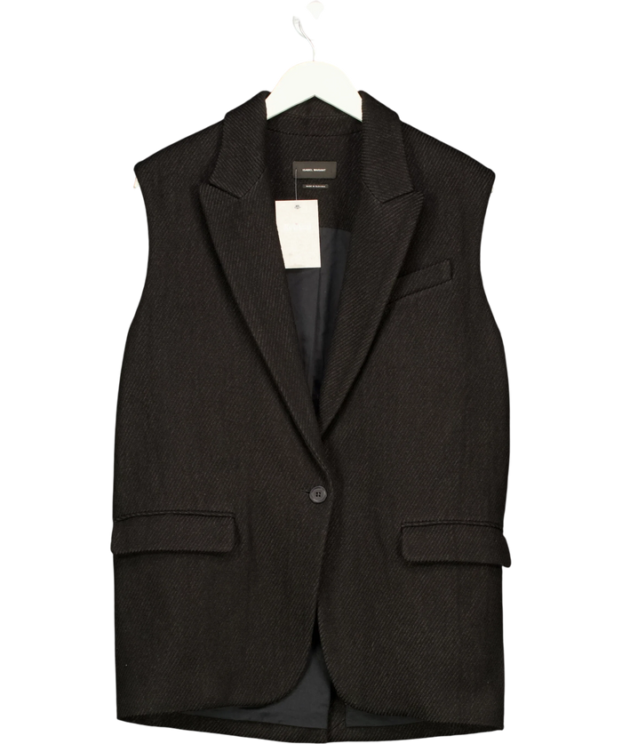 Isabel Marant Black Sleeveless Blazer Vest UK 10