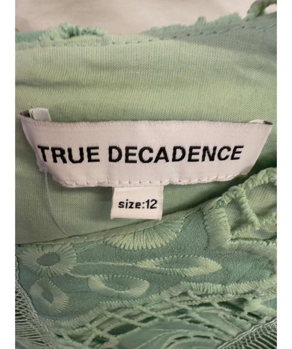 True Decadence Green Colour, size UK 12 — detail