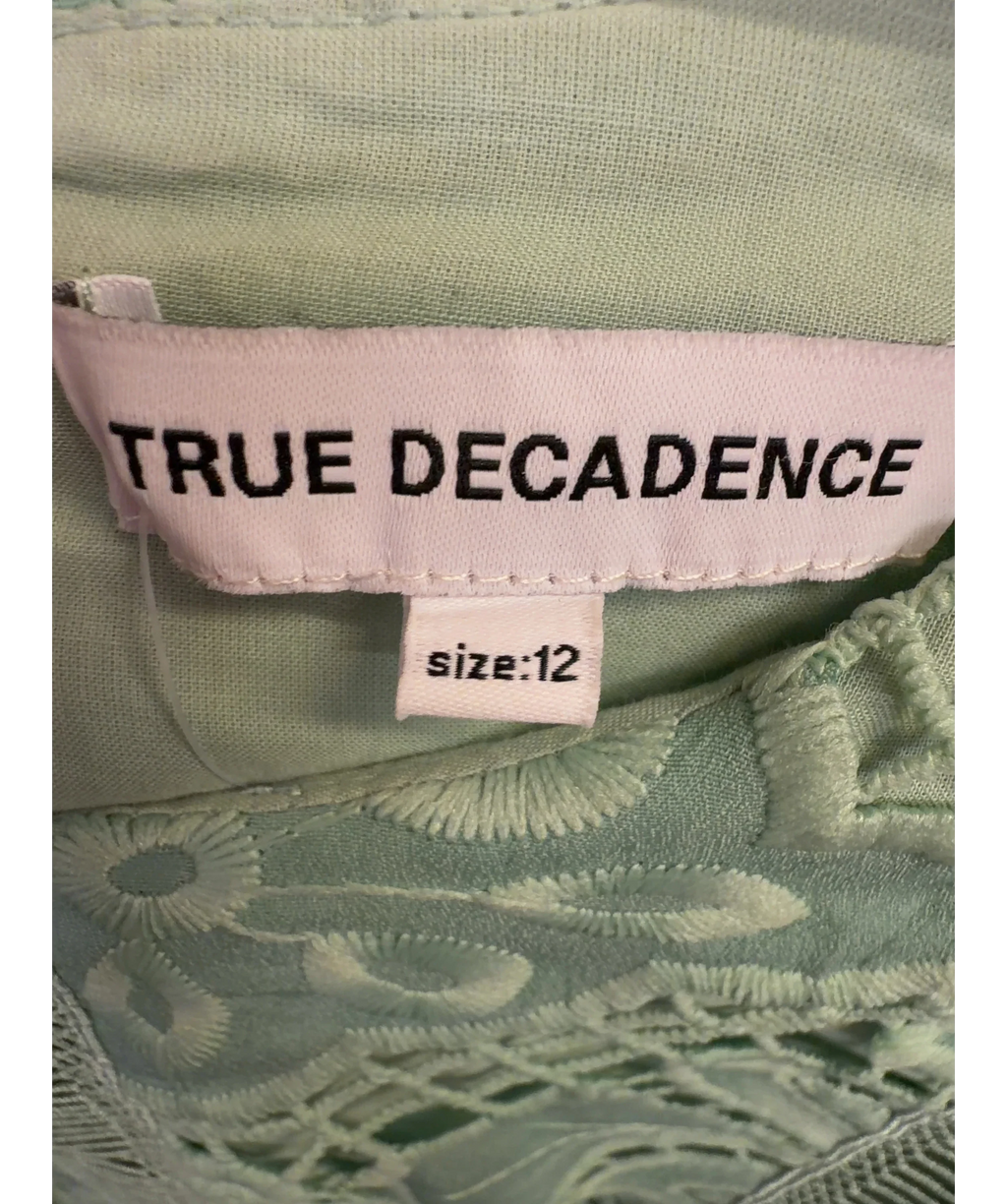 True Decadence Green Colour, size UK 12 — care label