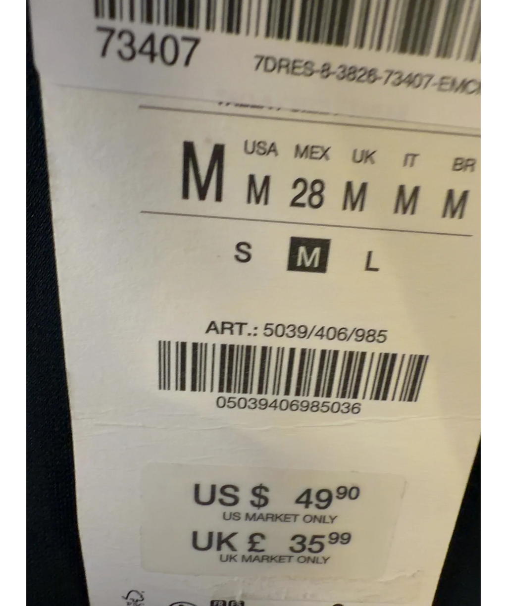 ZARA Black Colour, size UK M — care label