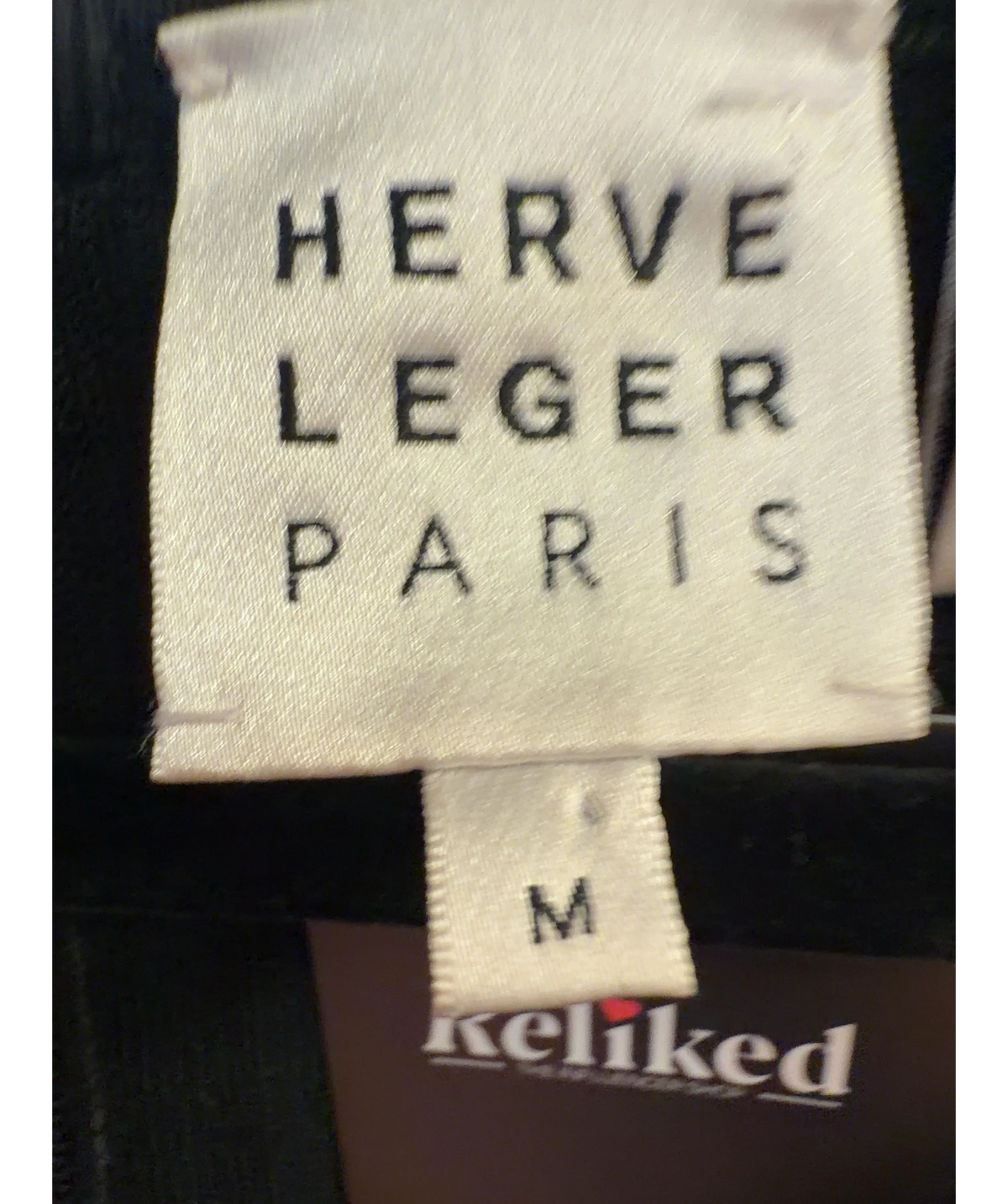 Herve Leger Black The Maggie Dress, size UK M — detail