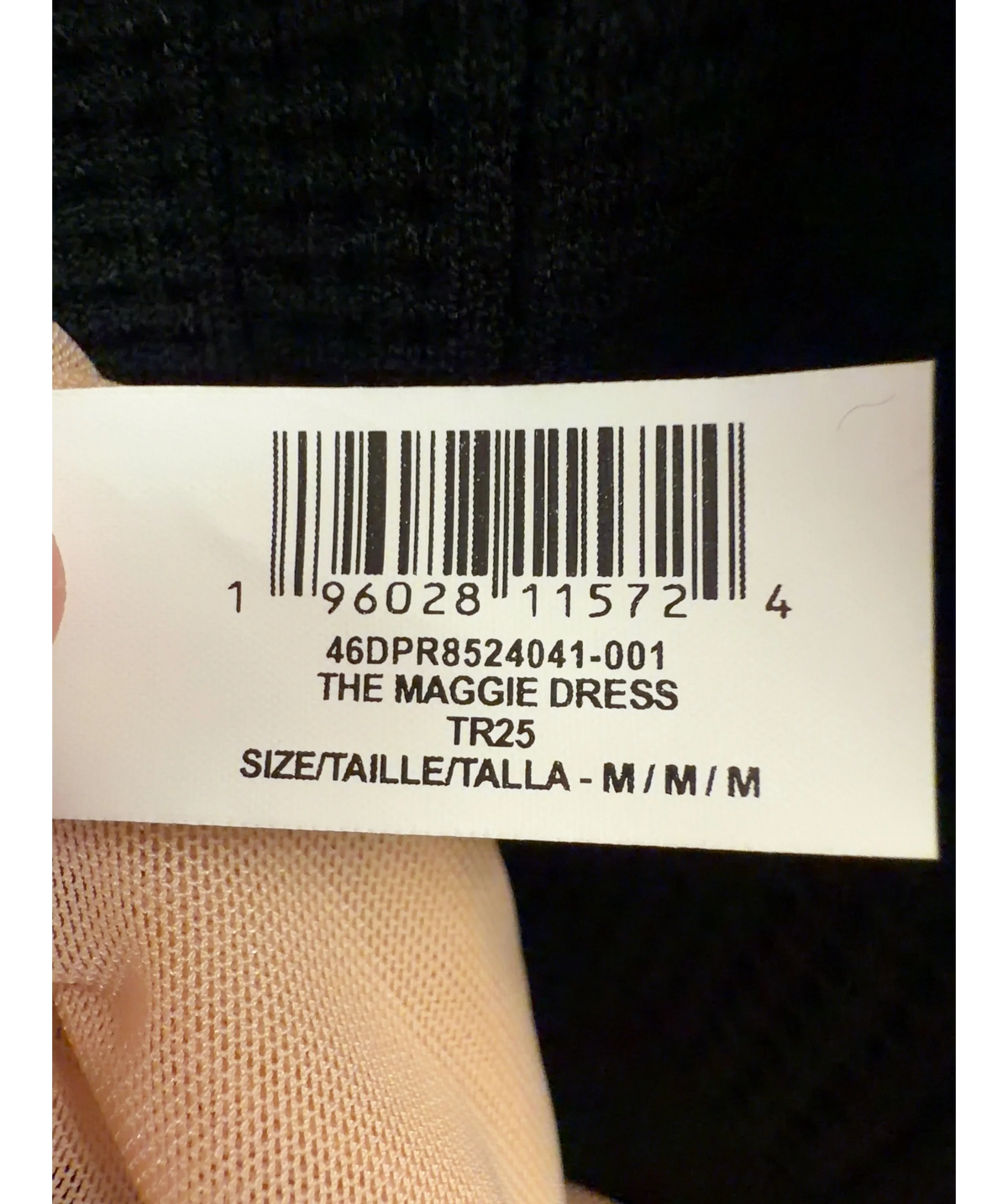 Herve Leger Black The Maggie Dress, size UK M — label