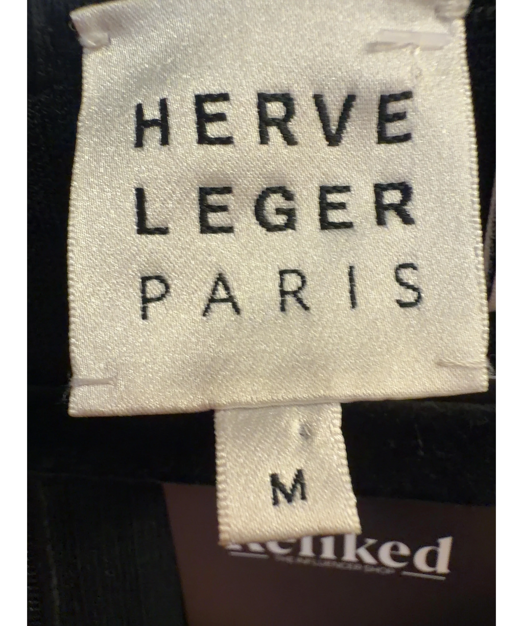 Herve Leger Black The Maggie Dress, size UK M — care label