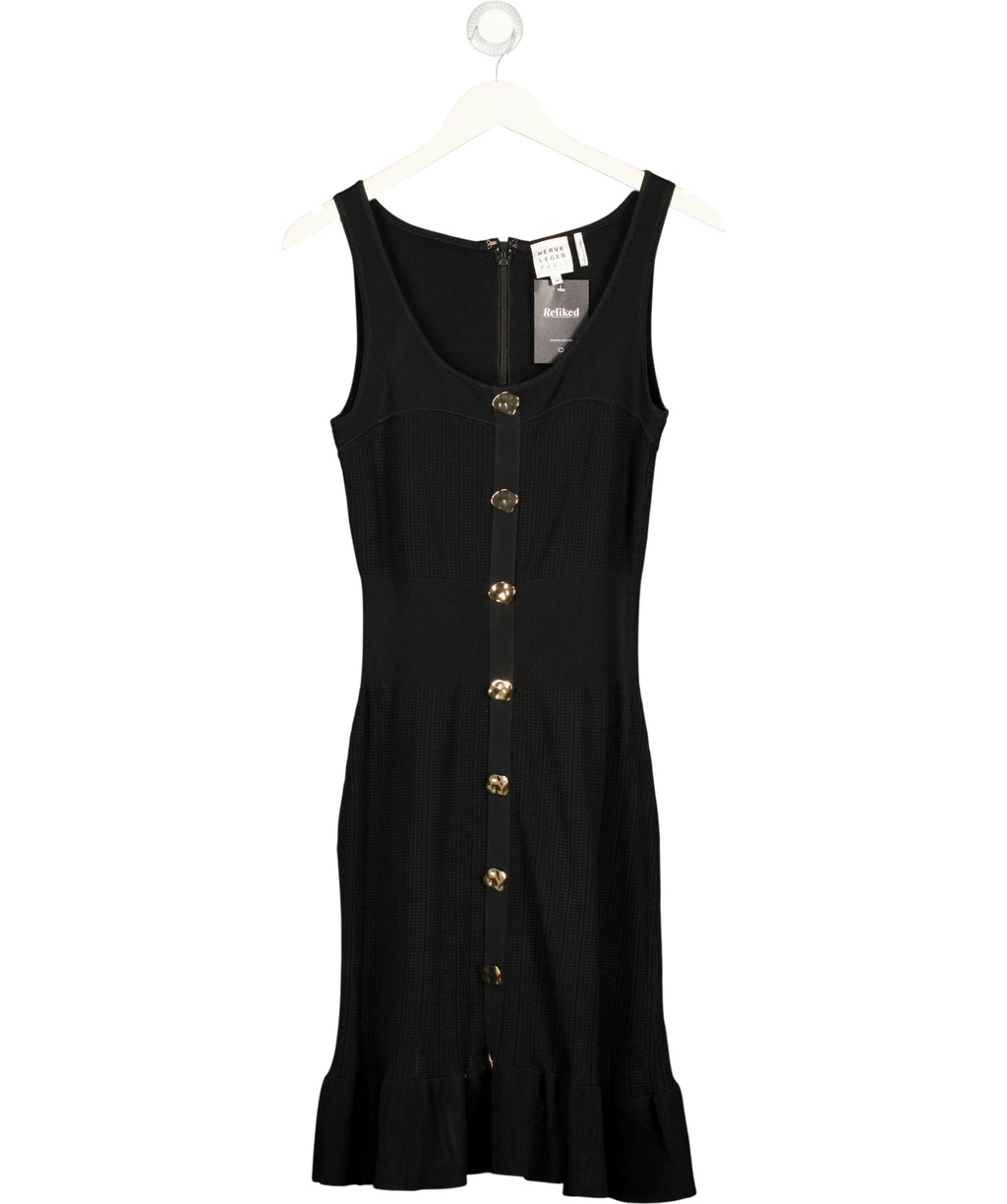 Herve Leger Black The Maggie Dress, size UK M — front