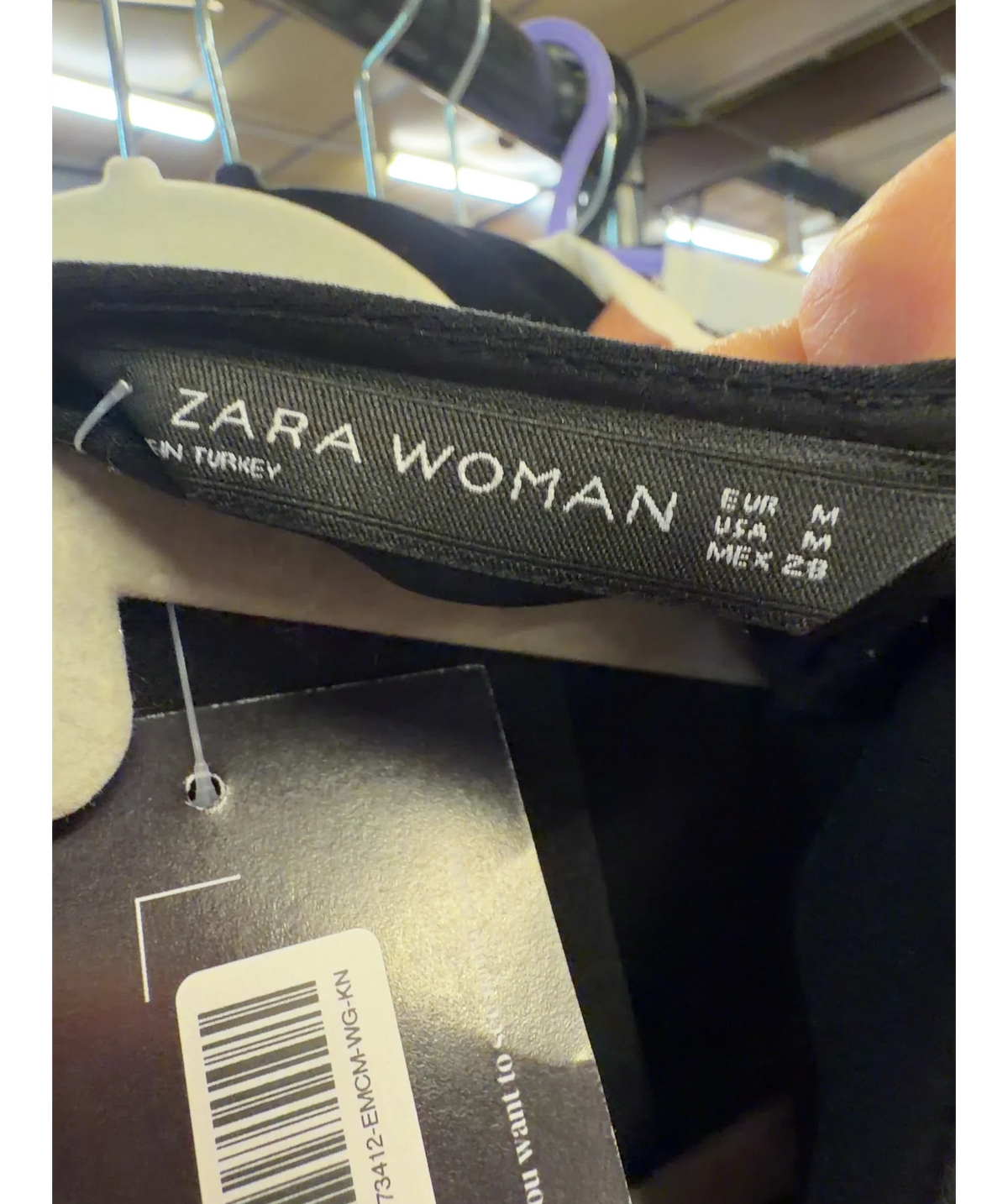 ZARA Black Colour, size UK M — care label