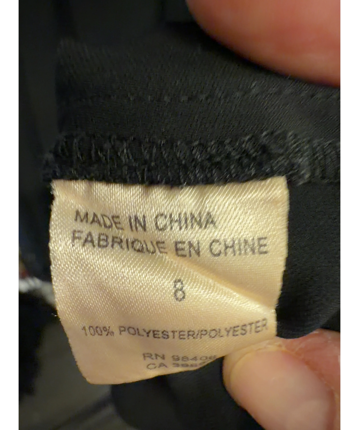 Theory Black Colour, size UK 8 — label