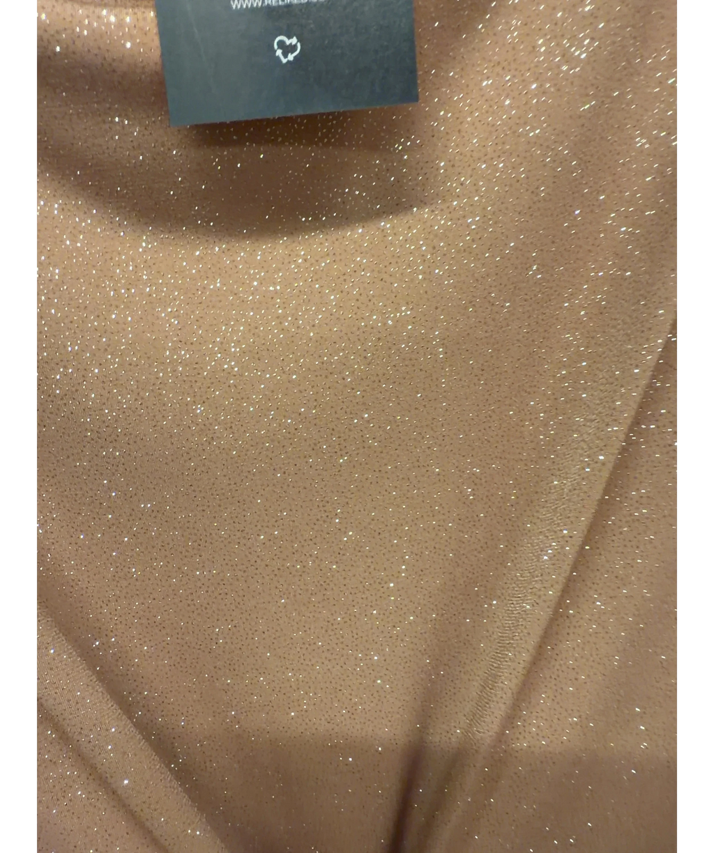 MEJI Nude shimmer midi dress, size UK S — label