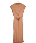 MEJI Nude shimmer midi dress, size UK S — front