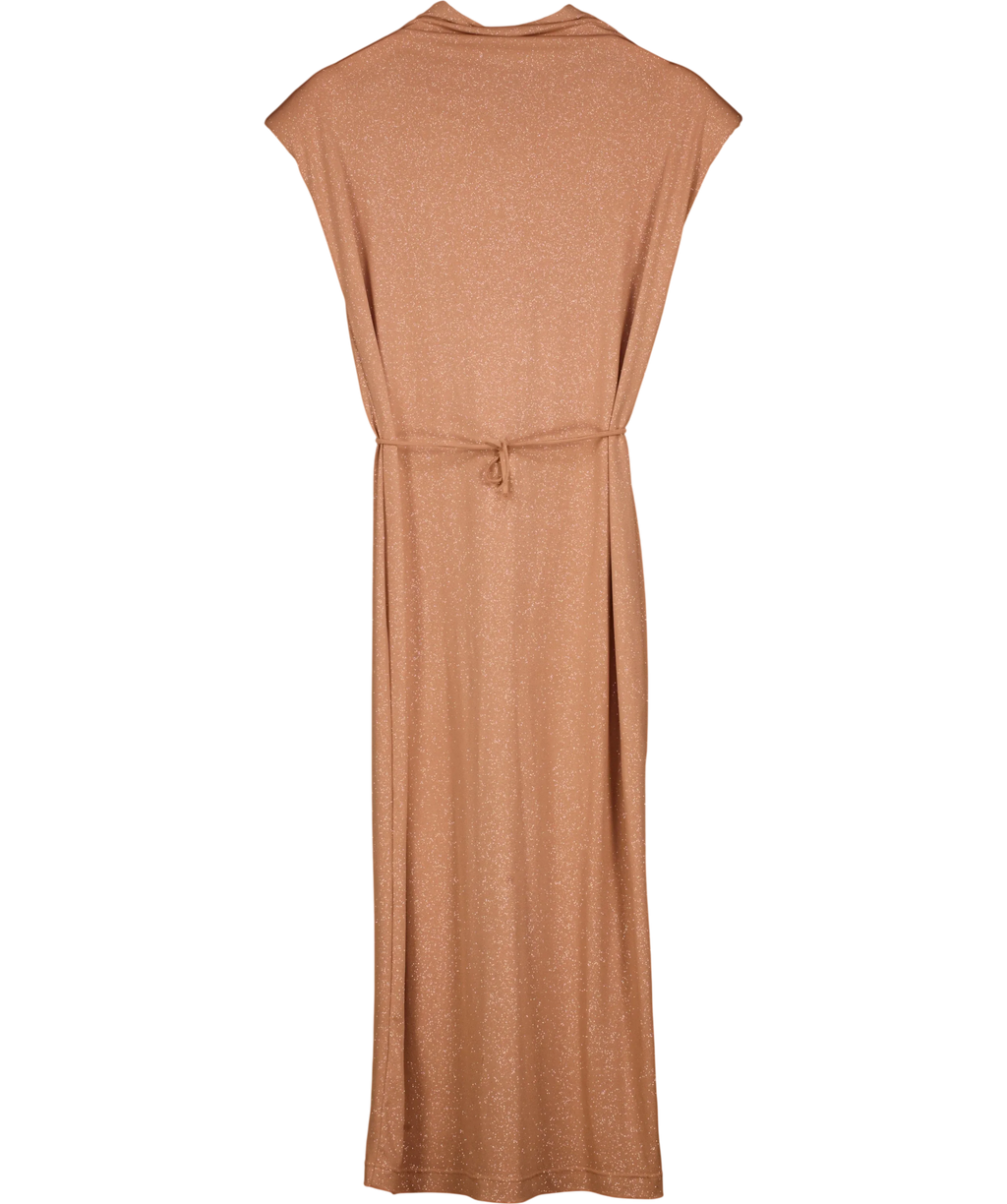 MEJI Nude shimmer midi dress, size UK S — back