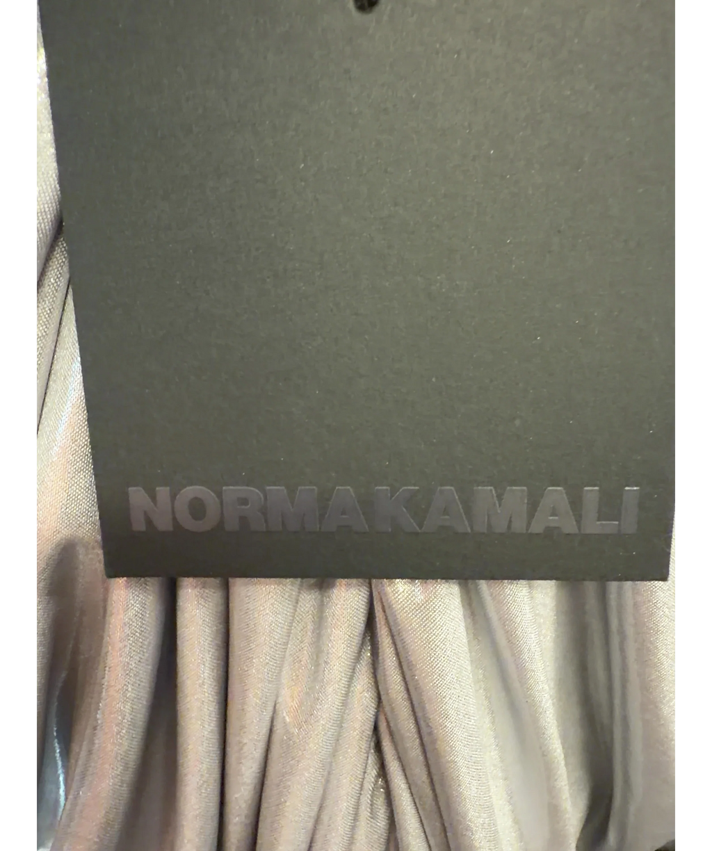 Norma Kamali silver SLIP DIANA MINI DRESS, size UK M — detail