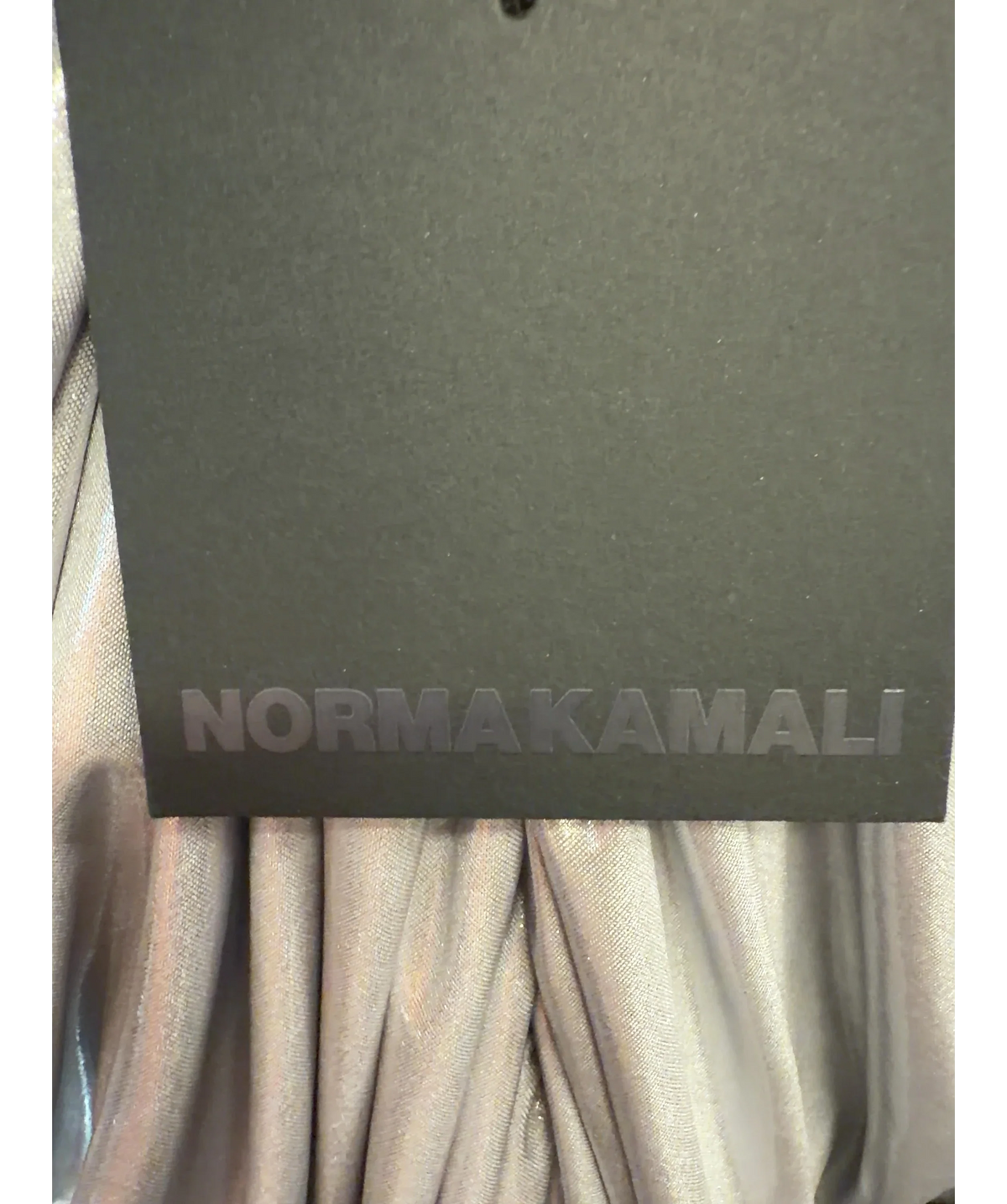 Norma Kamali silver SLIP DIANA MINI DRESS, size UK M — detail