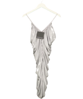 Norma Kamali silver SLIP DIANA MINI DRESS, size UK M — front